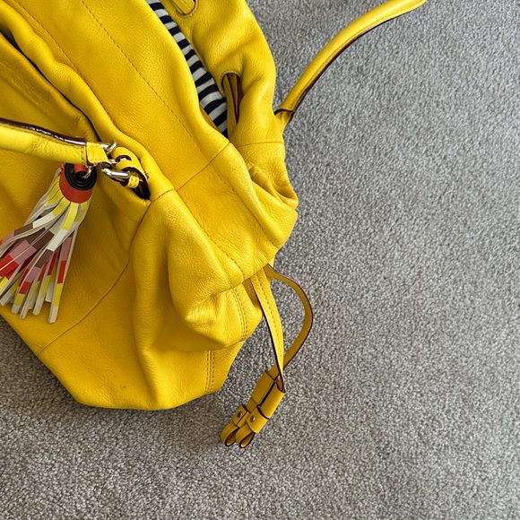 Kate Spade Yellow Shoulder Bag with Multicolor Tassel - Picture 5 of 6